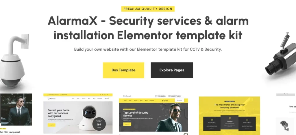 Alarmax – Security Services Elementor Template Kit