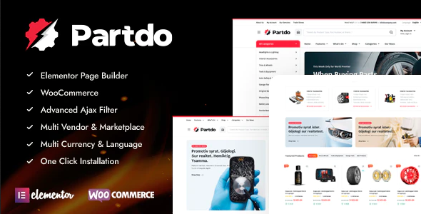 Partdo- Auto Parts WordPress Theme